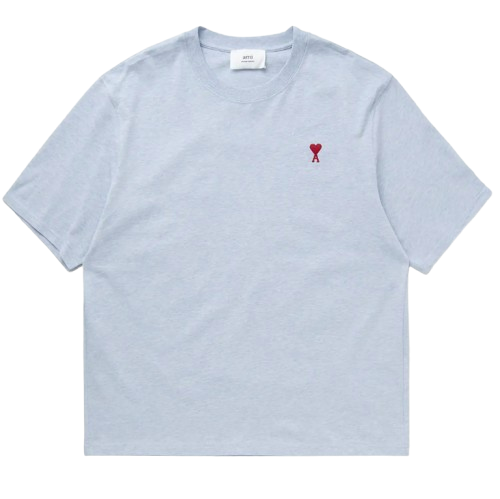 T-Shirt Oversized Bleu Logo Rouge Ami de Coeur En Coton