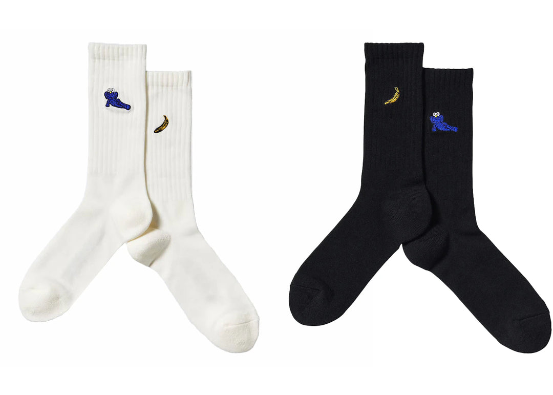 KAWS x Uniqlo Warhol 473504 Socks (Set of 2) Black/White - 473504