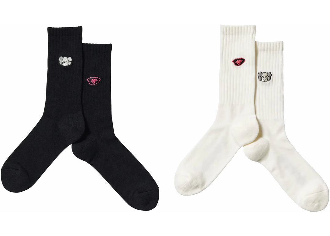 KAWS x Uniqlo Warhol 476519 Socks (Set of 2) Black/White - 476519