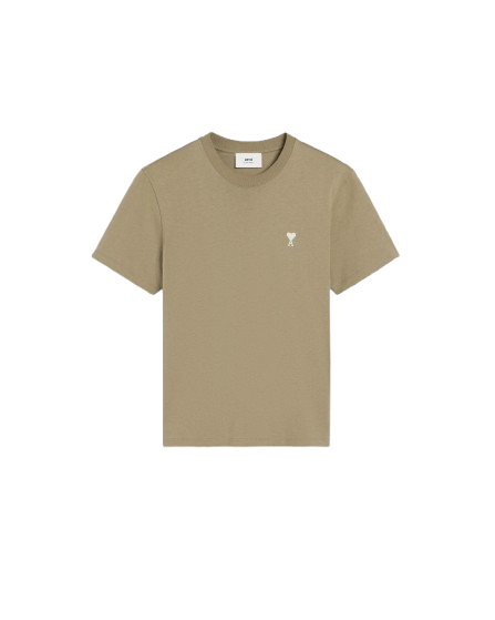 T-Shirt Basic Kaki Logo Blanc Ami de Coeur En Coton