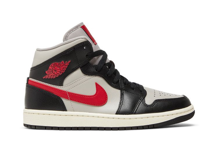 Air Jordan 1 Mid Black College Grey Gym Red - BQ6472-060