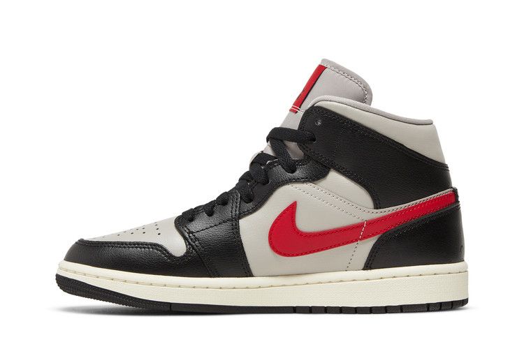 Air Jordan 1 Mid Black College Grey Gym Red - BQ6472-060