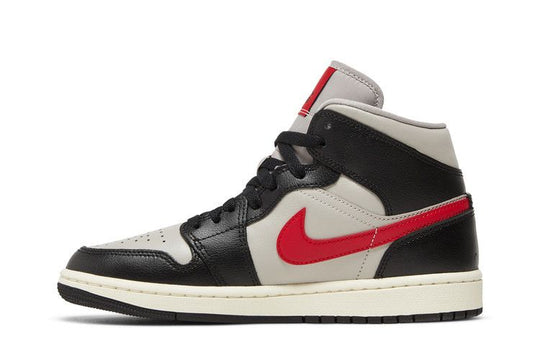 Air Jordan 1 Mid Black College Grey Gym Red - BQ6472-060