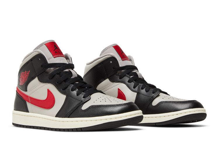 Air Jordan 1 Mid Black College Grey Gym Red - BQ6472-060