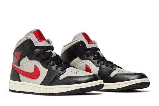 Air Jordan 1 Mid Black College Grey Gym Red - BQ6472-060