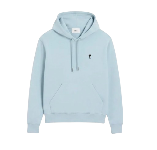 Hoodie Bleu Ciel Ami De Coeur Noir en Coton