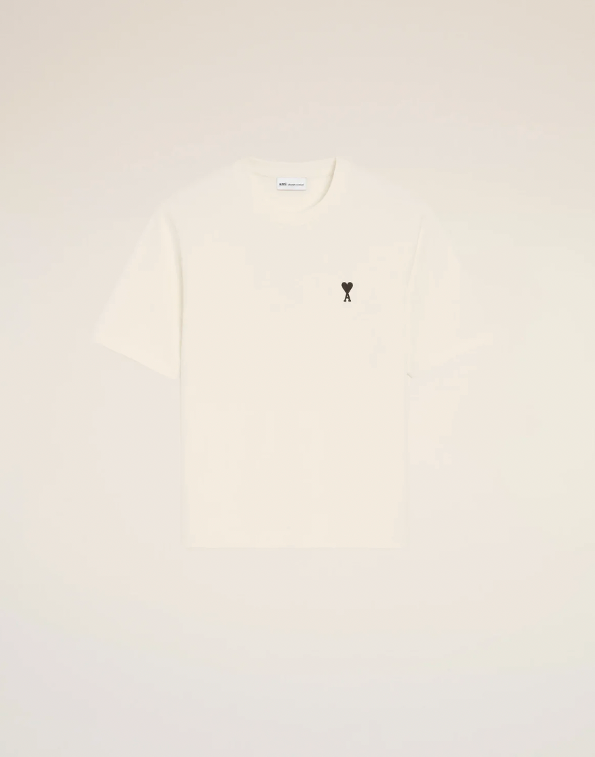 T-shirt noir AMI Paris imprimé Beige en coton "Place des Victoires"