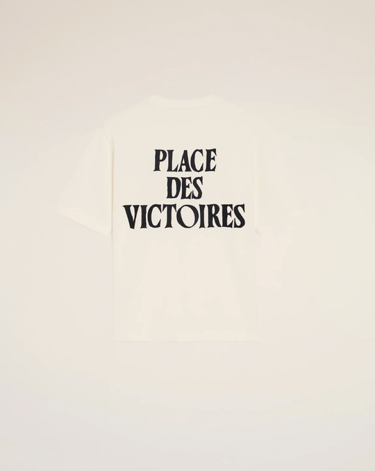 T-shirt noir AMI Paris imprimé Beige en coton "Place des Victoires"