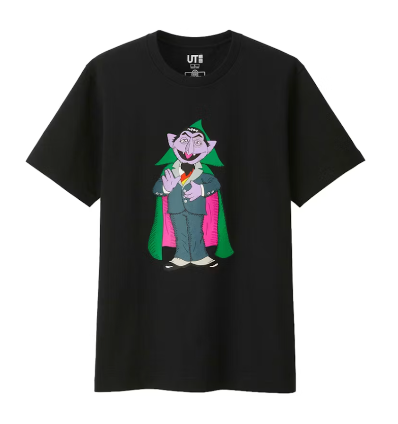 KAWS x Uniqlo x Sesame Street Count Von Count Tee Noir