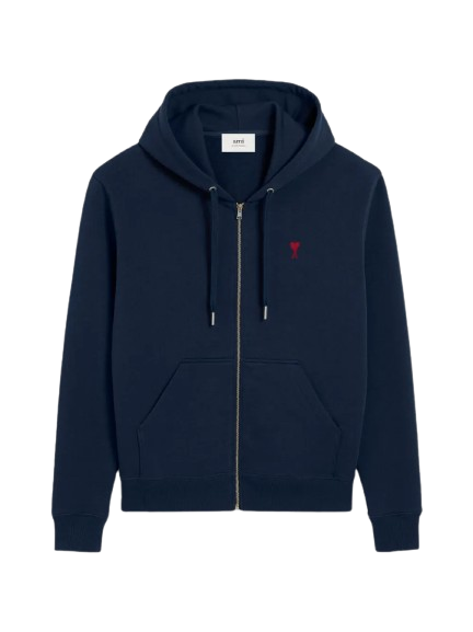 Gilet Ami Bleu Marine De Coeur Rouge en coton biologique