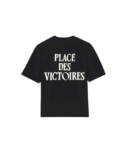 T-shirt noir AMI Paris imprimé en coton "Place des Victoires"