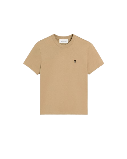 T-shirt Beige Logo Noir en coton Ami de Coeur