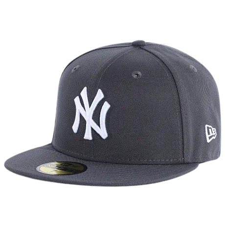 Casquette Fitted MLB Basic Patch 59Fifty NY New York Yankees Gris Anthracite
