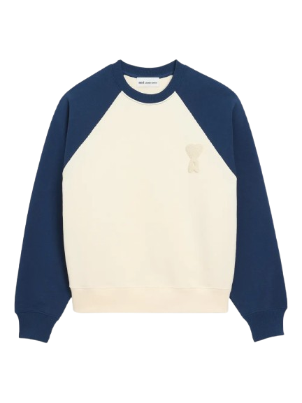Sweat à patch Ami de Coeur Bleu et Blanc