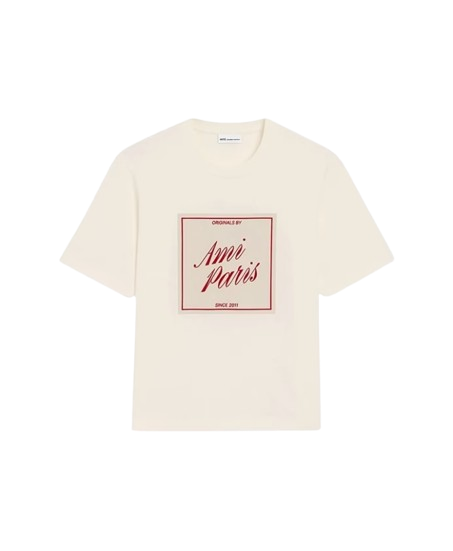 AMI Paris T-shirt en coton à logo imprimé Carré Rouge