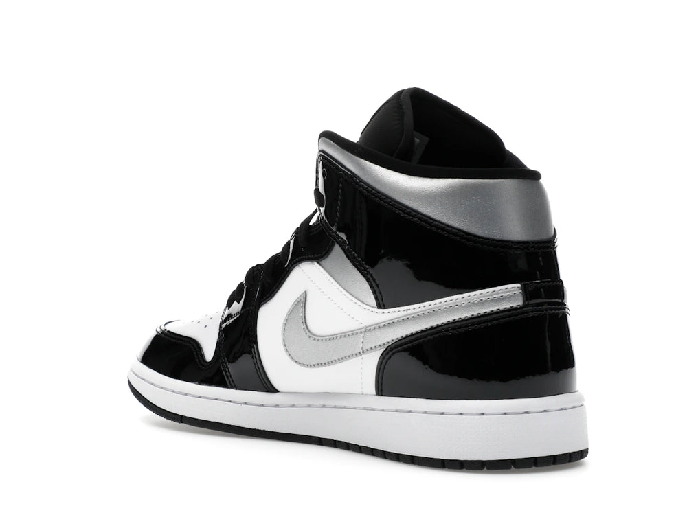 Air Jordan 1 Mid SE Patent Black White Metallic Silver Metallic Gold - HV0789-010