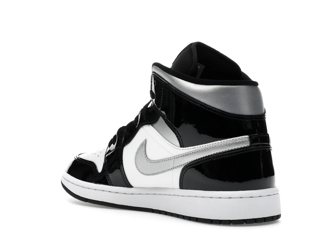 Air Jordan 1 Mid SE Patent Black White Metallic Silver Metallic Gold - HV0789-010