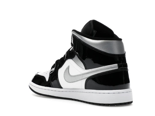 Air Jordan 1 Mid SE Patent Black White Metallic Silver Metallic Gold - HV0789-010