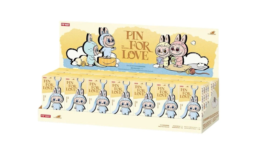 Pop Mart Labubu The Monsters Pin for Love Series Vinyl Plush Pendant (A-M) Sealed Case (14 Blind Box) - PM-PMLTMP-MULTI