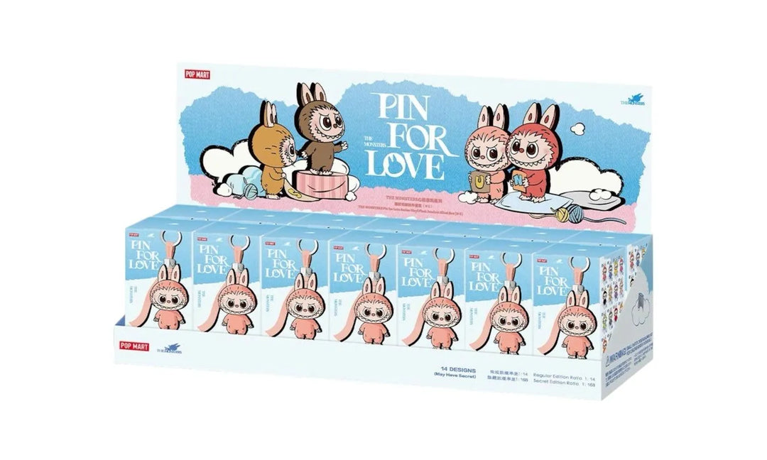 Pop Mart Labubu The Monsters Pin for Love Series Vinyl Plush Pendant (N-Z) Sealed Case (14 Blind Box) - PM-PMLTMP-MULTI